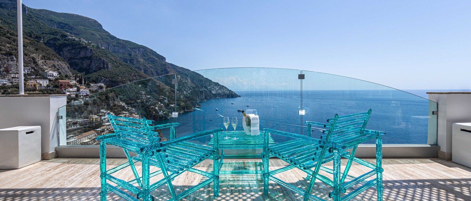   A'mare . The Jacopo Foggini collection on the terrace of the Villafranca hotel in Positano. 